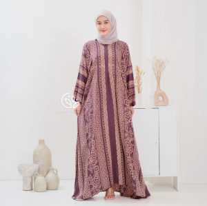 Baju Gamis Kaftan Rayon Jumbo Ld180cm Lengan Panjang Muslimah Homemade Motif Terbaru 2023 Kekinian