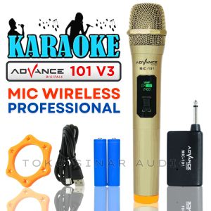 Mic Wireless Murah Mic Karaoke Suara Jernih Wireless Profesional Microphone mic tanpa kabel ADVANCE 101 V3 - Mic / Mik Tanpa Kabel Microphone Wireless Mic Karaoke Suara Bagus