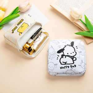 Cute Cartoon Sanrio Pochacco Sanitary Napkin Storage Bag for Traveling Coin Storage Bag Organiser Bag Mini Makeup Bag