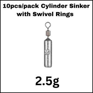 10pcs/pack Cylinder Sinker with Swivel Rings