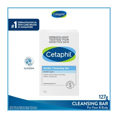 Cetaphil Gentle Cleansing Bar 4.5Oz [For All Skin Types] With Hydrating Glycerin