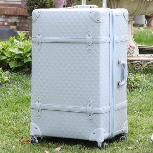 Urecity Vintage Luggage Luxury Suitcase Expandable Travel Suitcase On Wheels Handmade Retro Rolling Luggage For Women