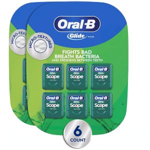 Oral-B Glide Dental Floss with Scope Outlast Mint Flavor Value 6 Pack (40m Each)