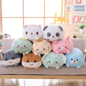 Cute Animal Cushion Dinosaur Pig Cat Bear Frog Plush Toy Soft Cartoon Panda Chick Hamster Elephant Deer Stuffed Doll Girl Pillow Gift