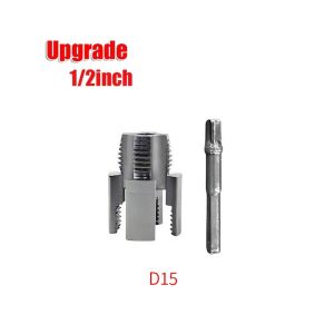 PVC Pipe Threader Kit Electric Drill Compatible Pipe Threader Kit 1/2 3/4 Internal External Rethreading Maker