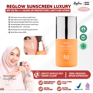 Reglow Sunscreen Luxury Glow Up Protection 50 Spf PA+++ by Dr Shindy Sunscreen Spray Terbaik Melindungi Wajah Dari Sinar Matahari Anti Kusam Sunscreen Wajah