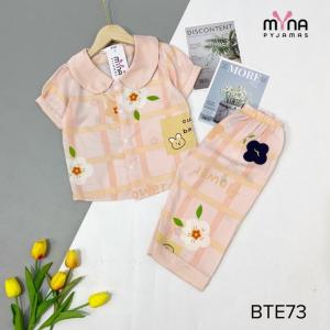 [FREESHIP] Bộ pijama lửng cổ sen bé gái mùa hè size từ 12 - 42kg chất lụa mango mềm mát - Myna Pyjamas