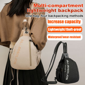 Ladies large capacity shoulder bag lightweight multicompartment chest bag