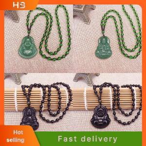 HB Classic Natural Chinese Buddha Pendant Jade Necklace Fashion Charm Jewelry Carved Blessing Lucky Amulet Gifts For Women Men