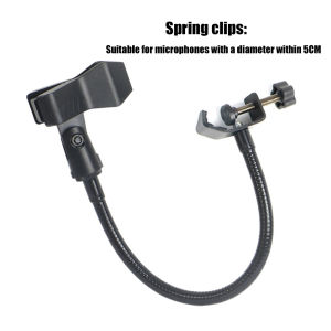 Flexible Gooseneck 360° Adjustable Microphone Stand with Desk Clamp for Radio Broadcasting Studio Mic Stand Holder Desk Rack ,Cell Phone Tablet C-clamp Universal Hose Holder