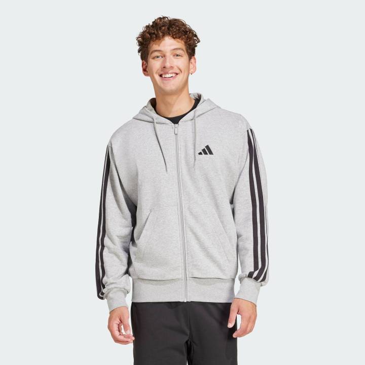 adidas Lifestyle Essentials 3-Stripes French Terry Full-Zip Hoodie