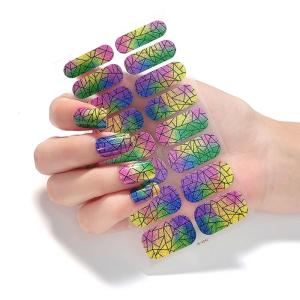 Gradient Full Nail Stickers Full Wrap Nail Art Stickers Self-Adhesive Nail Art Decal Strips for DIY Nail Art Decorations