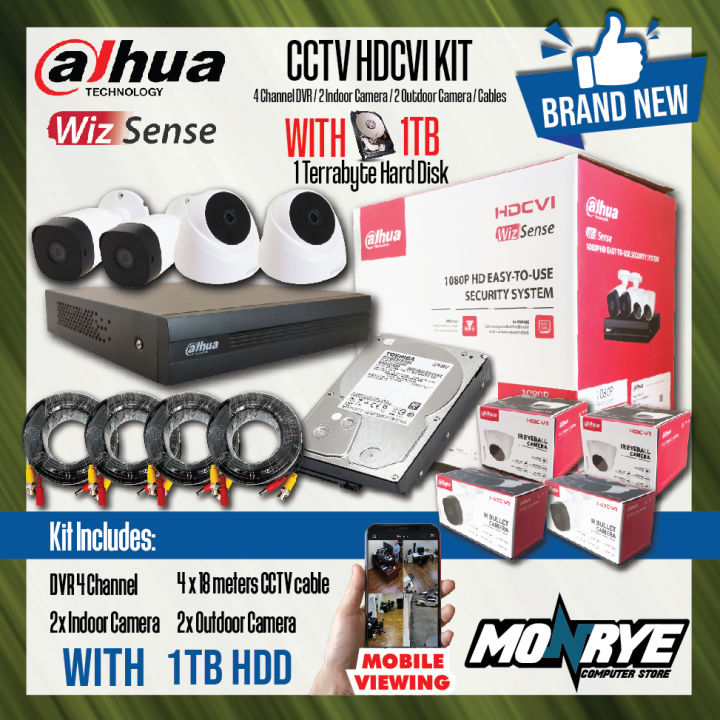 DAHUA CCTV HDCVI KIT Brand New / DVR 4 Channel / WITH HARD DISK DRIVE ...