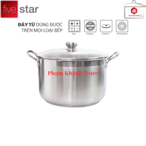 NỒI LUỘC GÀ INOX 430 3 ĐÁY FIVESTAR NẮP KÍNH SỬ DỤNG ĐƯỢC TRÊN MỌI LOẠI BẾP