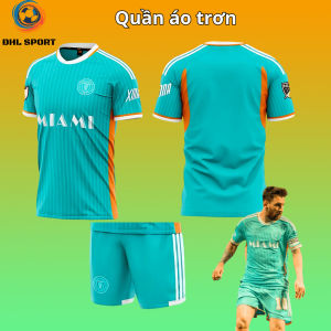 (Vải thun mè) Áo bóng đá CLB Inter Miami xanh kem sân khách 2024/2025 áo bóng đá in tên số theo yêu cầu ĐHL SPORT