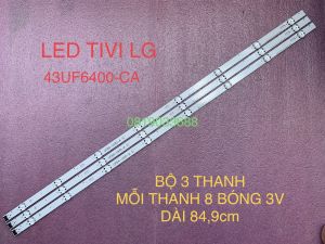 LED TIVI LG 43UF6400 HÀNG MỚI BỘ 3 THANH MỖI THANH 8 BÓNG 3V DÀI 849m UF64-UHD-A LG Innorek Direct 43inch UHD 1Bar 24EA type Rev. 0.4