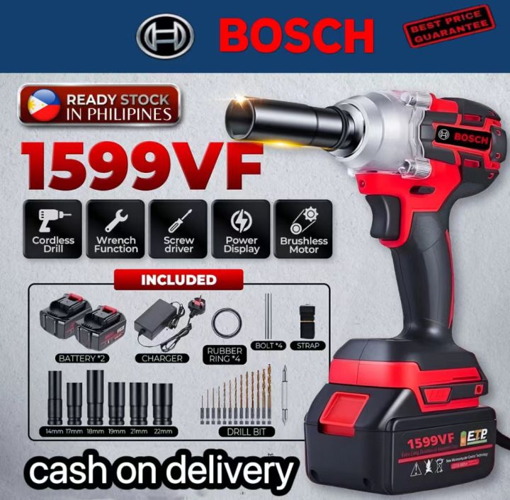 BOSCH Impact Wrench Cordless 1599VF Brushless Electric Screwdriver ...