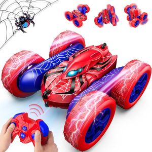 RC Cars Remote Control Car Double Sided 360 ° Flip 4WD Rechargeable RC Drift CarToys for 3-12 Year Old BoysToys for Ages 5-7 Toys for Ages 8-13 Christmas Basket Stuffers (Red)