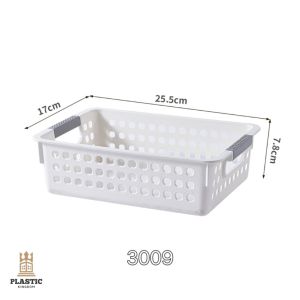 White Plastic Storage Basket Organizer Multipurpose Home Kitchen Bathroom Bedroom Office Shelf Cabinet Holder Container