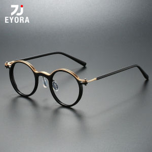 EYORA Retro Tròn Nam giới Kính đọc sách chống phản xạ Chống Xanh da trời ánh sáng Kính cận thị Kính mắt theo toa quang sắc Ống kính 2026