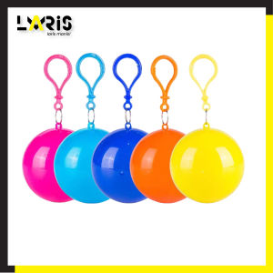Jas Hujan Plastik Gantungan Bola Jas Hujan Bola Portable Darurat Bisa Digantung Jas Hujan Praktis HM1050