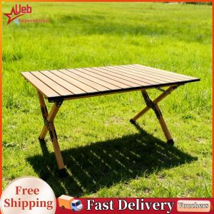 [Ueb] Aluminum Alloy Camping Table Roll-Up Portable Picnic Table Backpacking Table for Outdoor Camping Picnic BBQ