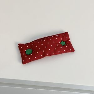 5210BIYU Tomato Shape Desktop Cable Organizer Polka Dot Pattern Fabric Cord Storage Clip Gifts Double-Sided Earphone Organizer Women Girls