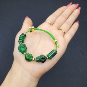 Vòng cáp mix 5 charm lu thống ngũ điếu hồ ly tỳ hưu túi tiền CTST - Phong Thủy TUDO