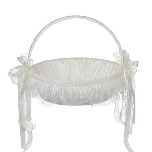 Decorative Silk Like Basket Ribbon Baskets with Lace Bowknot Ideal for Wedding Ceremonies Lovely Decors