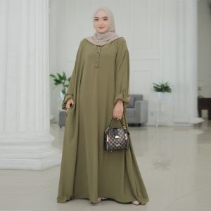 WOSIX GAMIS LD 160 dan 140 SUPER JUMBO 7XL WANITA MUSLIM BUSUI CRINKLE AIRFLOW ADEM LONGGAR