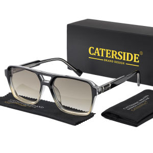 CATERSIDE Kính râm Punk cổ điển Nam giới Khung vuông Mặt phẳng trên cùng Cầu đôi Kính chống nắng chất lượng cao cho phụ nữ Quà tặng lễ hội bữa tiệc2026