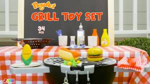 JOYFY 34 PCS Kitchen Toy Set BBQ Play Grill Cooking Toy Set for Kids Grill Playset Interactive BBQ Set Birthday Gift2026
