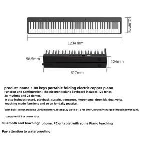 Piano keyboard/88-Keys Piano Portable Electronic Keyboard Piano/ Multi functional Digital Piano EP-88 Papan kekunci elektronik 鋼琴88鍵 電子琴