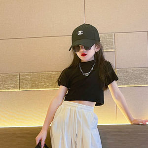 GG เสื้อผ้าเด็กผู้หญิง เสื้อผ้าเด็กโต เสื้อครอปเด็ก ชุดเช็ตเด็กผญ เสื้อยืดแขนสั้นลายทาง + กางเกงขากว้าง ชุดกีฬาเด็กผู้หญิง ชุดเด็กผู้หญิง10