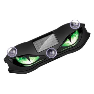 OKDEALS Wireless Solar LED Car Light Dynamic Display Vibration Lights on Devil Eyes Car Lights Gifts Suction Cup Vehicle Strobe Light