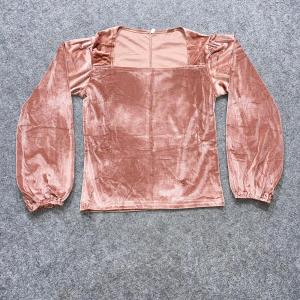 LadyLuxe - Korean Blouse Velvet Top Square Neck Long Sleeve Bluse Lengan Panjang Puff Atasan SL033