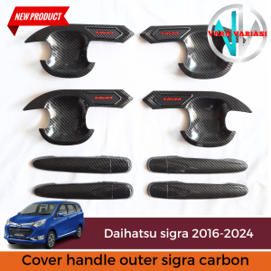 Paket Cover Handle Outer Pintu Mobil Sigra 2016-2023 Carbon