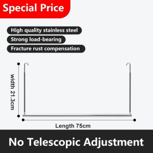 Clothes Drying Racks Drying Quilt Rod Balcony Telescopic Pole Stainless Steel Telescopic Folding Single Rod Hook