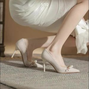 Huilm Womens High-Heeled 6cm High-Heeled Shoes Womens Stiletto Heels 2026 New Design Sense Niche Temperament Pearl Pointed Toe Womens Sandals