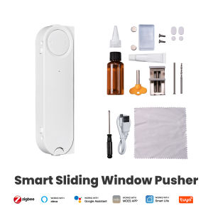 MOES Tuya ZigBee Smart Sliding Window Pusher Automatic Opener Closer Solar Charging App Remote Control Support Alexa Google Home