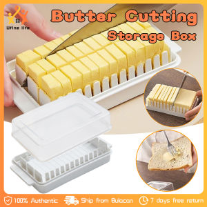 Butter Storage Box with Lid Transparent Butter Cutting Box Bread Butter Cheese Fresh-keeping Box Refrigerator Food Storage Box