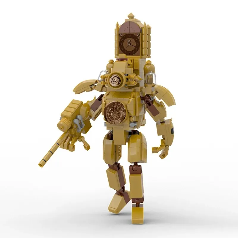 Compatible with LEGO Moc Skibidi Toilet Titaned Clockman Golden