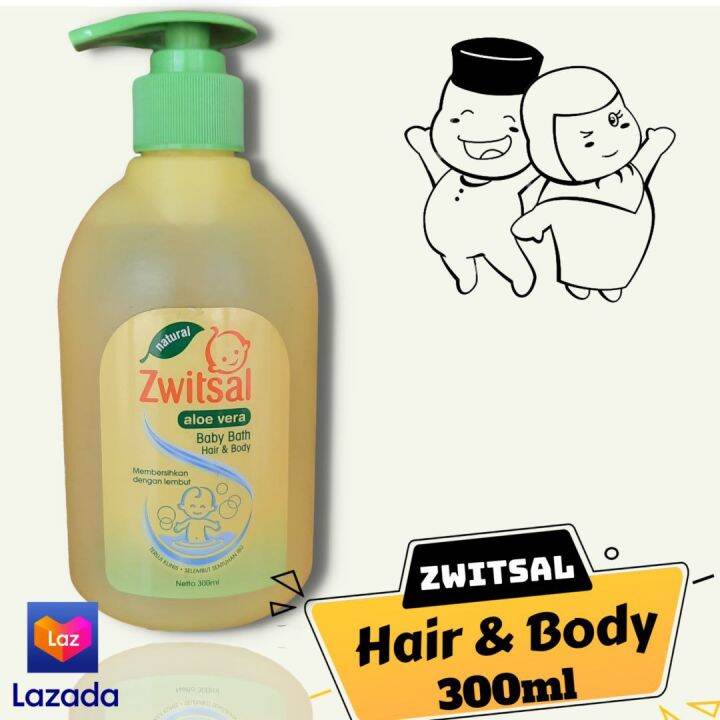 Zwitsal Natural Aloe Vera Baby Bath 2 In 1 Hair & Body 300Ml / Zwitsal ...