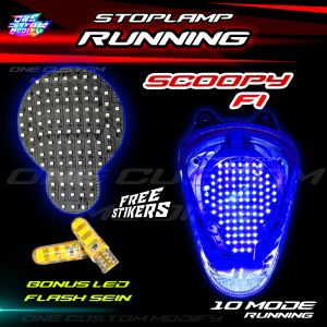LAMPU LED REM SCOOPY FI STOPLAMP RUNNING 8 DAN 10 MODE AUTO MANUAL