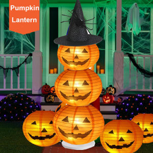 Halloween Pumpkin Lantern Jack O Hanging Paper Lanterns With Lights for Halloween Spooky Home Outdoor Indoor Party Decoration2026