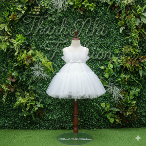 Váy Công Chúa Xếp Ly Thân Trên Thùng Dưới Phòng Xòe Trắng hàng Thiết Kế Cao Cấp Thanh Nhi Fashion TN25220012