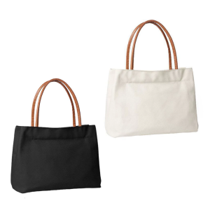 Large Capacity Canvas Shoulder Bag With Leather Handle And Spacious Compartment for Shopping Office School Or Travel