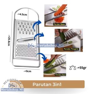 MERIAHSHOP PARUTAN Sayur Keju Kelapa Wortel GRATER JUMBO FULL STAINLES 3 IN1