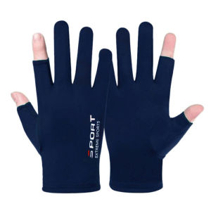 [Blue Sea Mall] Summer Gloves Men Ice Silk Sun Proction Driving Glove Fishing Gloves Breathable Cycling Hiking Glove