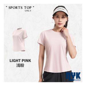 NYK Women Back Mesh Sports T-Shirt Breathable Quick Dry Fitness Running Activewear Shorts Sleeve Yoga Top